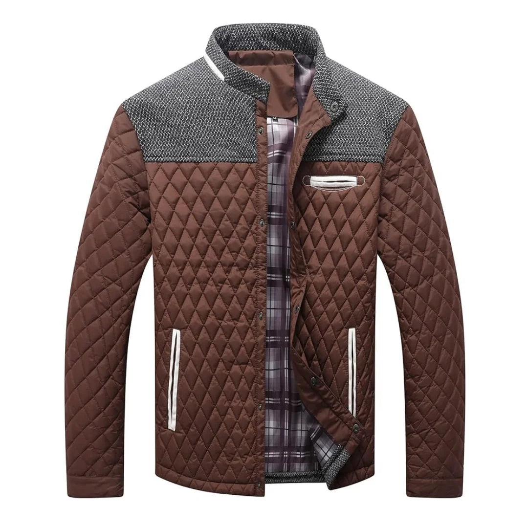 Men's Winter Bomber Jacket Quilted Waterproof Lightweight Business Casual Outerwear