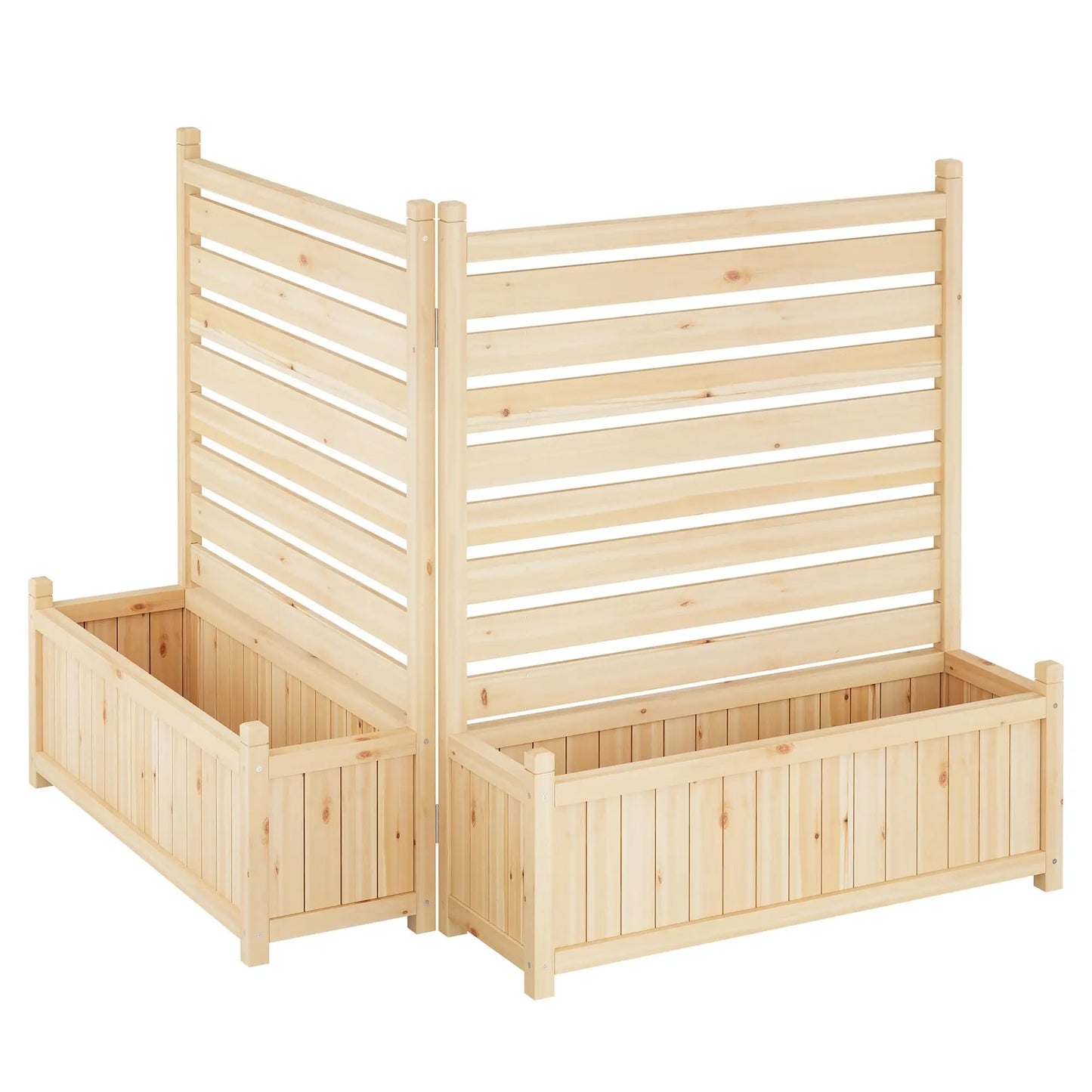 HiMISS Trellis Planter With Wooden Raised Bed For Outdoors