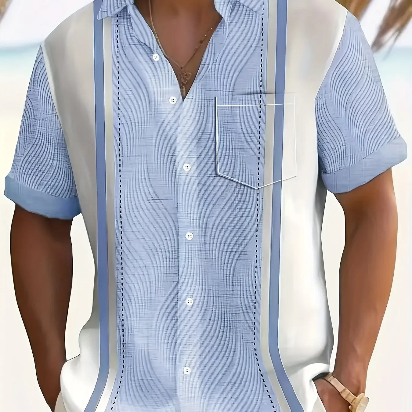 Mens 3D Printed Short Sleeve Hawaiian Shirt With Multiple Patterns