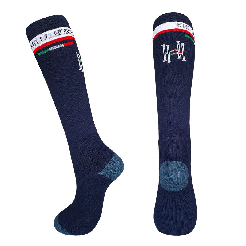 Hello Horse Equestrian Sports Socks Breathable Non-Slip Wear-Resistant Antibacterial Moisture-Absorbing Horse Riding Socks Equestrian Socks Rider Equipment