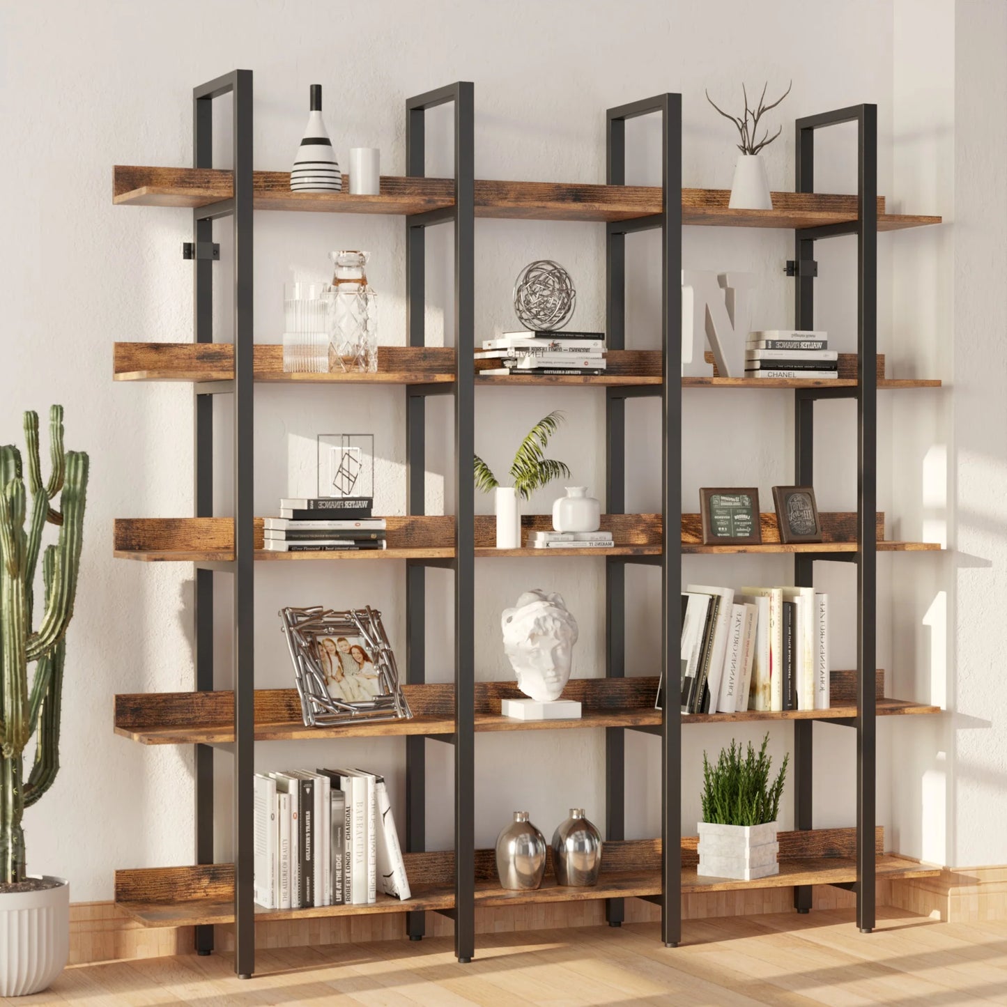 IRONCK 5 Tier Etagere Bookcase Open Shelves Home Office