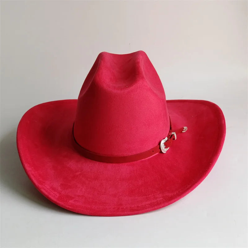 Unisex Suede Cowboy Hat Water Drop Crown Outdoor Wear