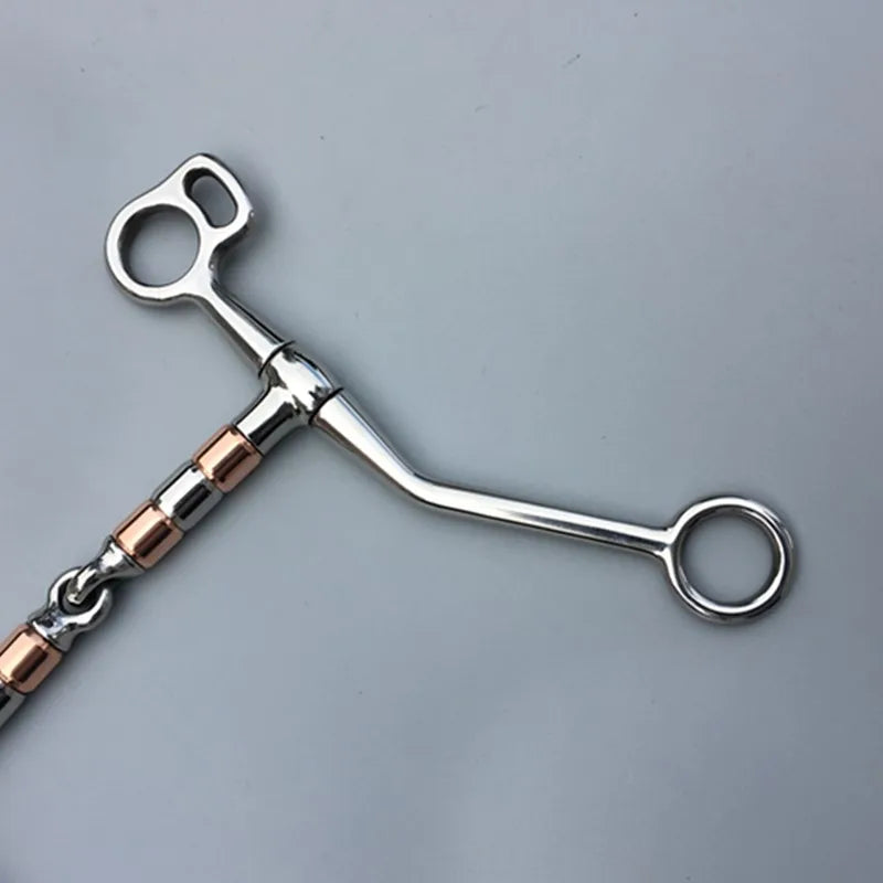 Western Bit Equipment Long Shank Copper Roller Mouth Stainless Steel Training Horse Bit 5 Inches 13cm