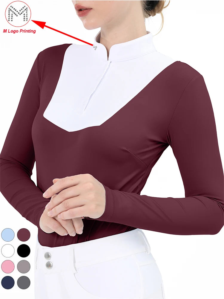 Women Equestrian Base Layer Long Sleeve Breathable Top