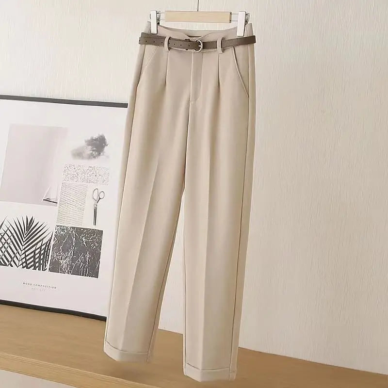 High Waist Thickened Woolen Trousers For Women Autumn Winter
