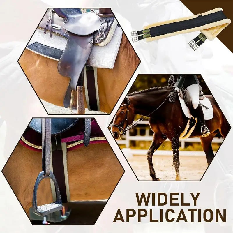Fleece English Girth With Elastic Stainless Steel Hardware