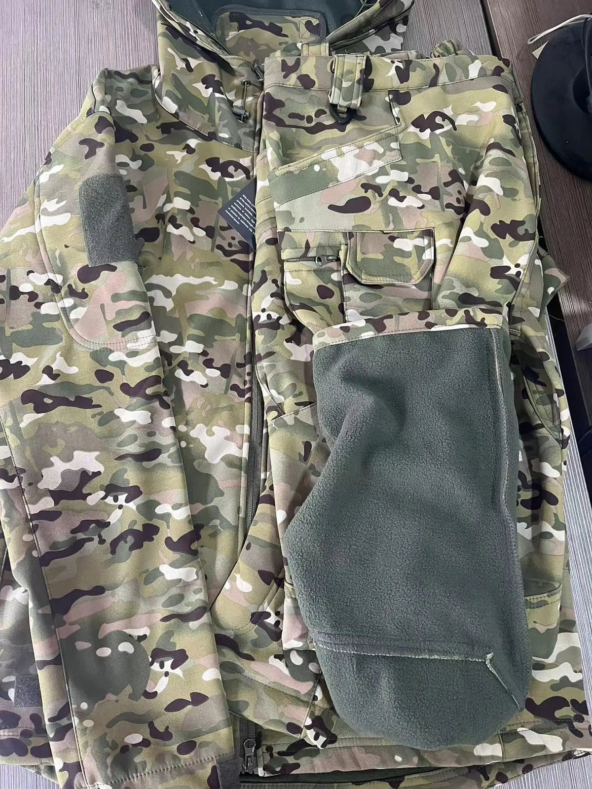 Mazerout Men Tactical Softshell Waterproof Fleece Jacket