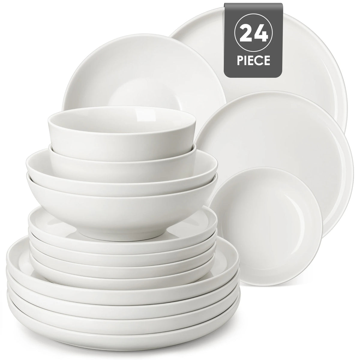 Malacasa Premium Ceramic Dinnerware Set With Bowls