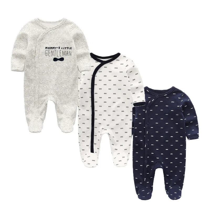 3 Piece Baby Romper Set Autumn Winter Long Sleeve 100% Cotton