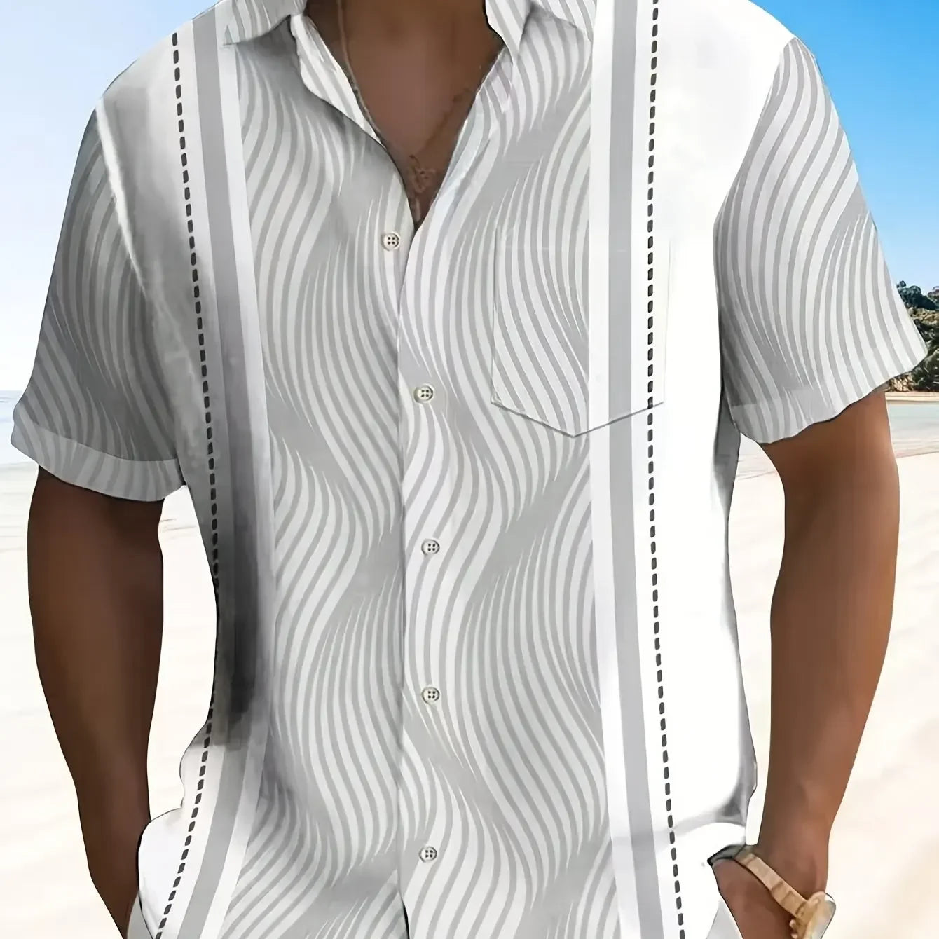 Mens 3D Printed Short Sleeve Hawaiian Shirt With Multiple Patterns
