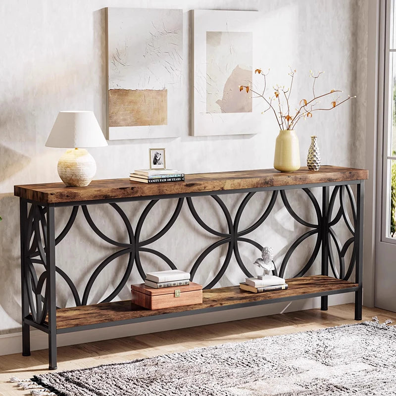 XMSJ Luxury American Console Table Vintage Style Hallway Sofa Table