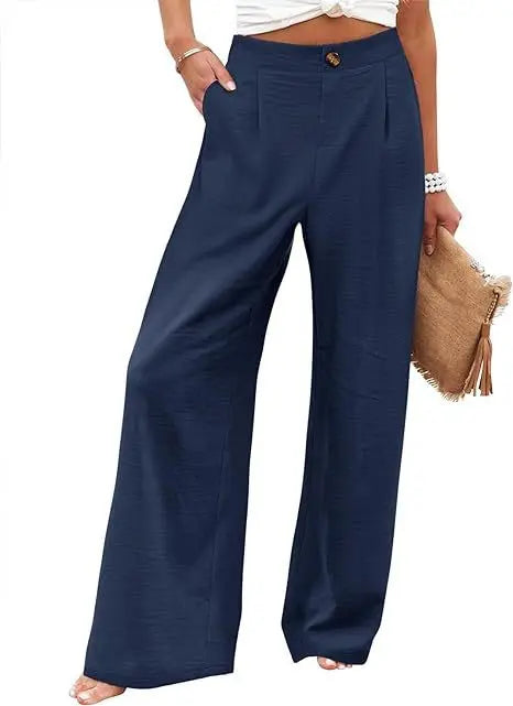 Cakulo Cotton Linen Pants Women Casual Lightweight Trousers With Pockets
