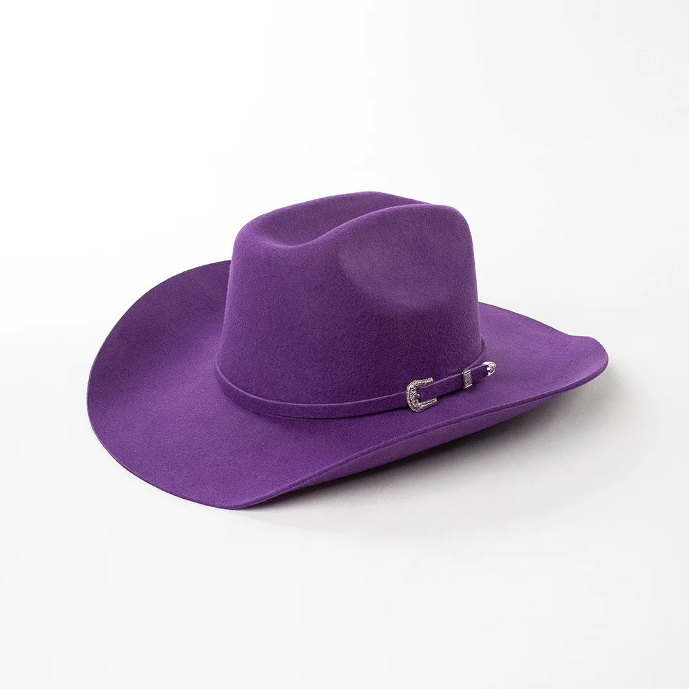 USPOP 100 Wool Felt Cowboy Hat Belt Buckle Wide Brim