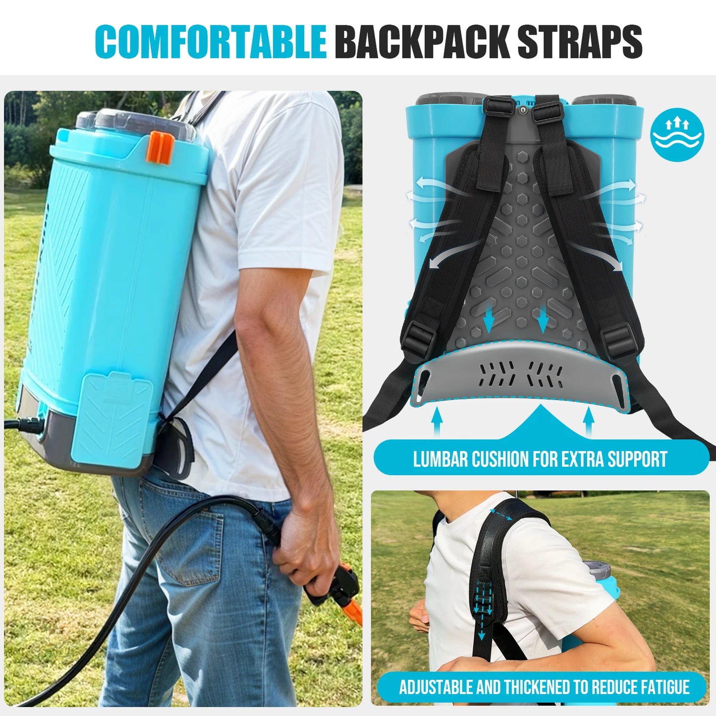 Battery Powered Backpack Sprayer 4 Gallon 100 PSI Electric Garden