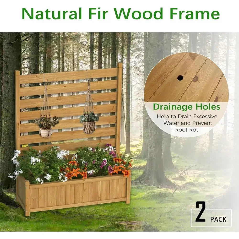 Outdoor Privacy Screen With Planter For Pool Area Easy Assembly
