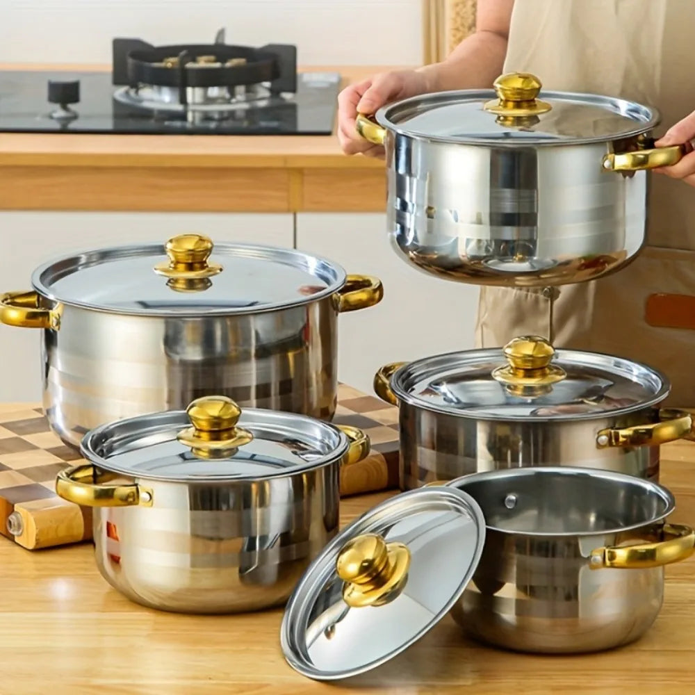 Stainless Steel Cookware Set Nonstick With Lid Durable And Easy To Clean