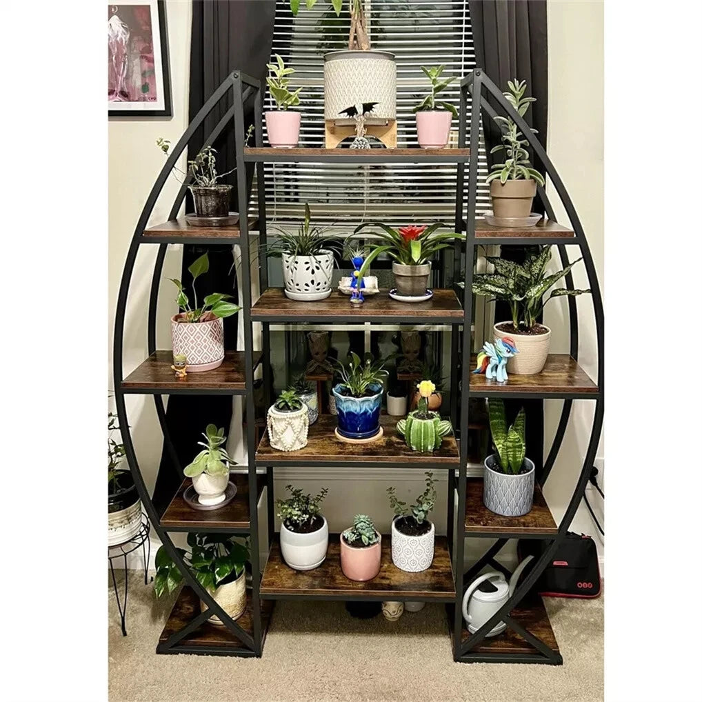 Oval Five Tier Bookshelf Plant Stand Etagere Display Unit