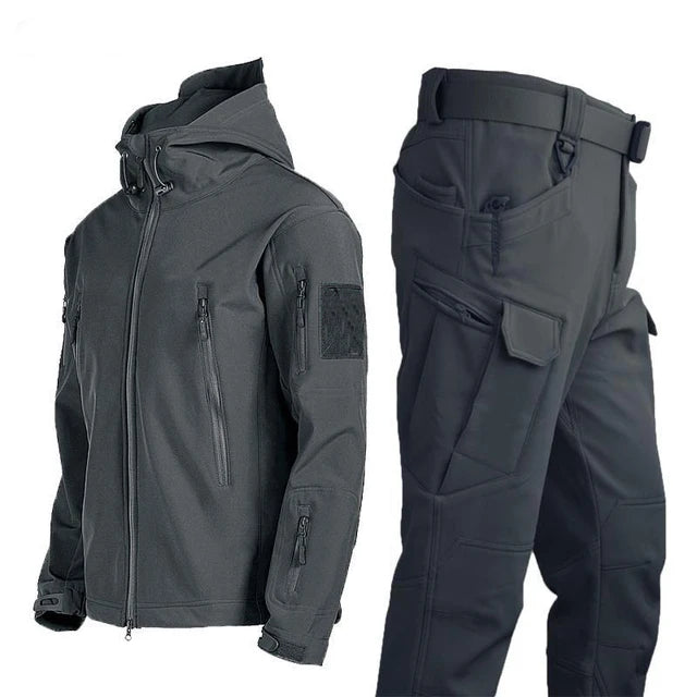 Mazerout Men Tactical Softshell Waterproof Fleece Jacket