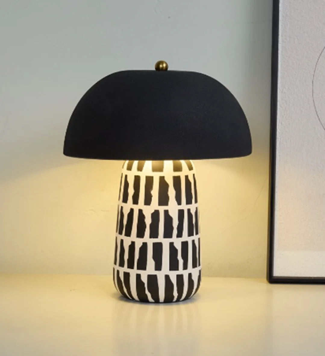 Winfordo Wabi Sabi Ceramic Table Lamp for Living Room Decor