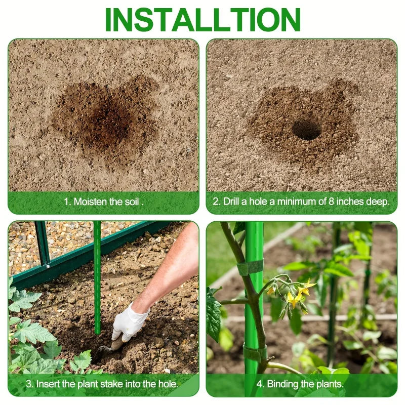 Multi Purpose Metal Garden Stakes Durable Vegetable Support