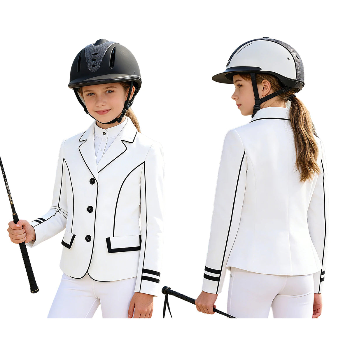 FEESHOW Girls Equestrian Riding Jacket Horse Racer Cosplay Blazer Outerwear