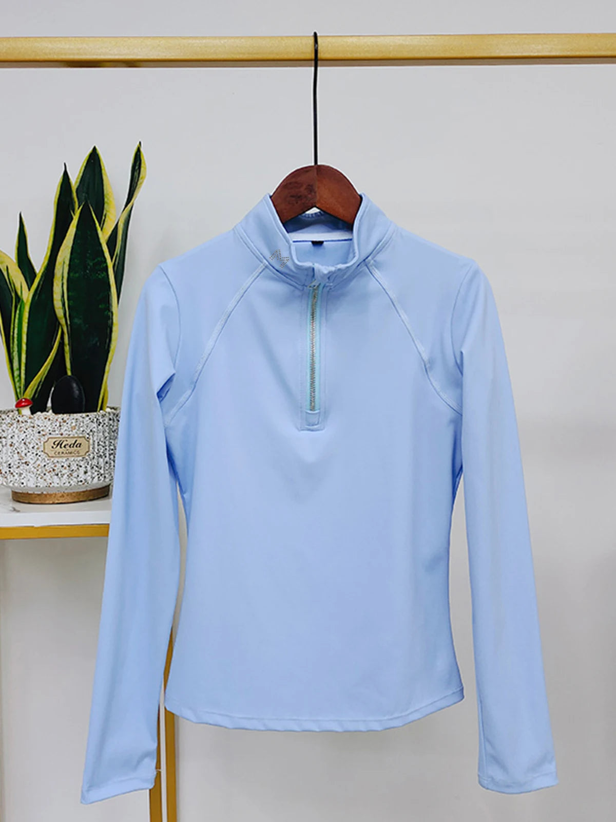 NONECN Equestrian Baselayer Zip Top For Long Sleeve Riding
