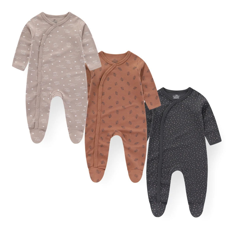 3 Piece Baby Romper Set Autumn Winter Long Sleeve 100% Cotton