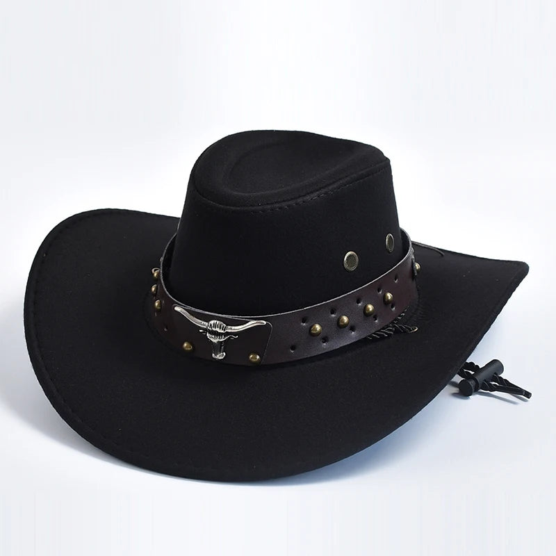IF IFOND Western Cowboy Hat Suede Big Edge Unisex Cosplay
