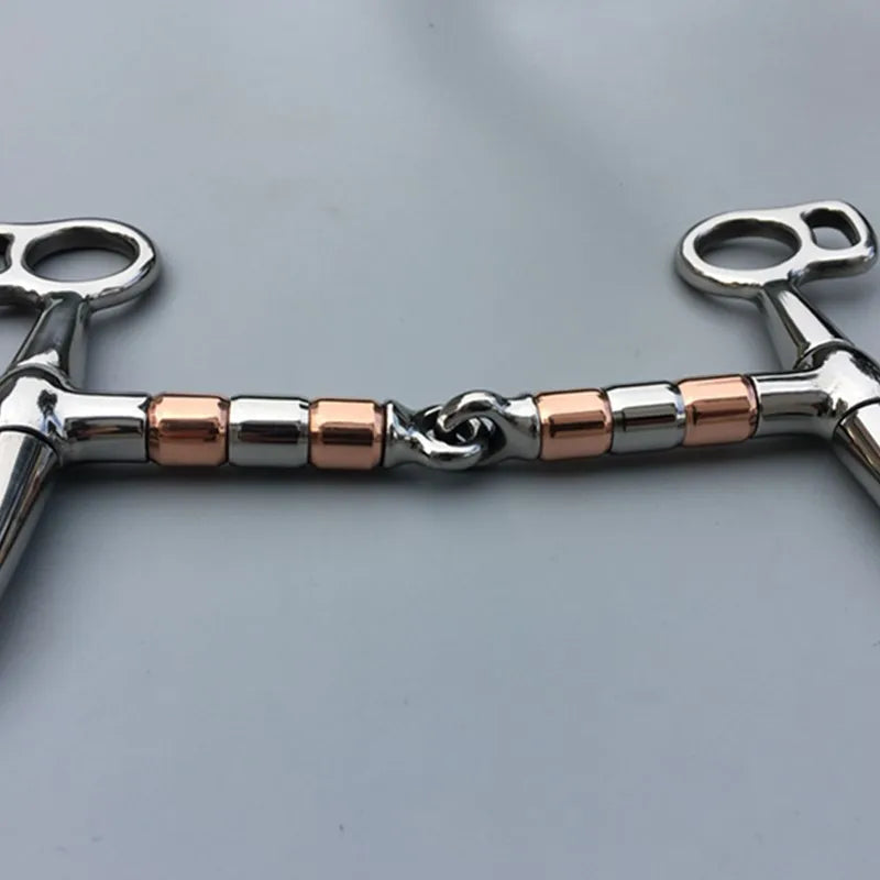 Western Bit Equipment Long Shank Copper Roller Mouth Stainless Steel Training Horse Bit 5 Inches 13cm