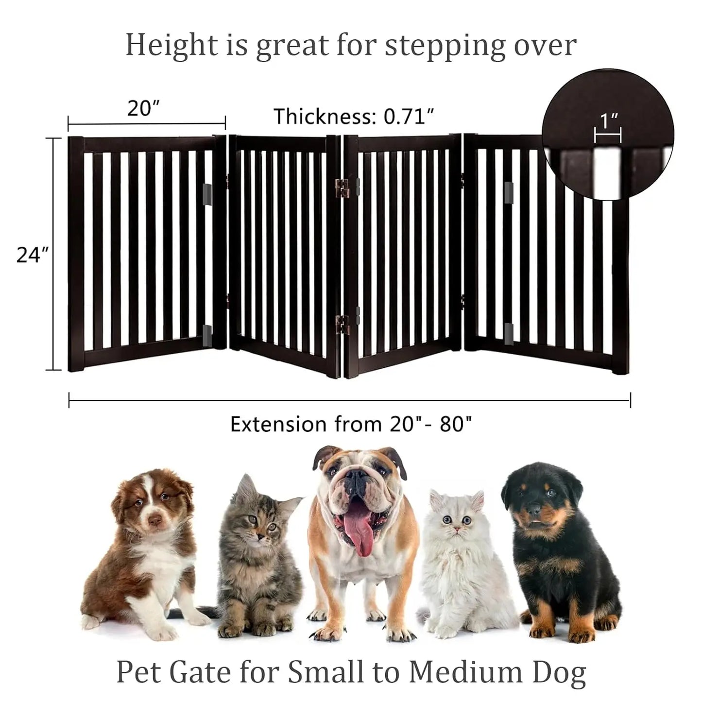 Foldable Wooden Pet Gate for Indoor Use