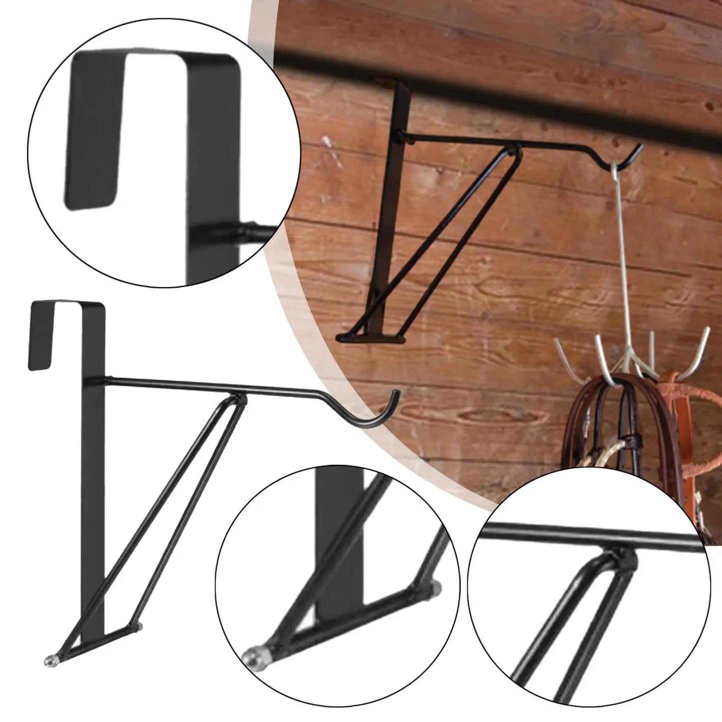 Portable Saddle Rack Hanger for Stall Walls and Doors