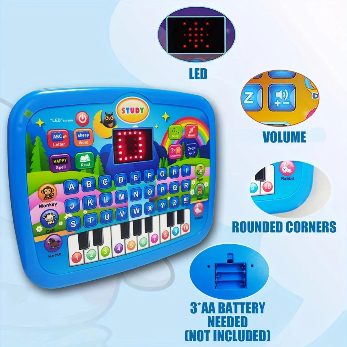Kids Educational Learning Machine English Math Music Animal Piano Toy