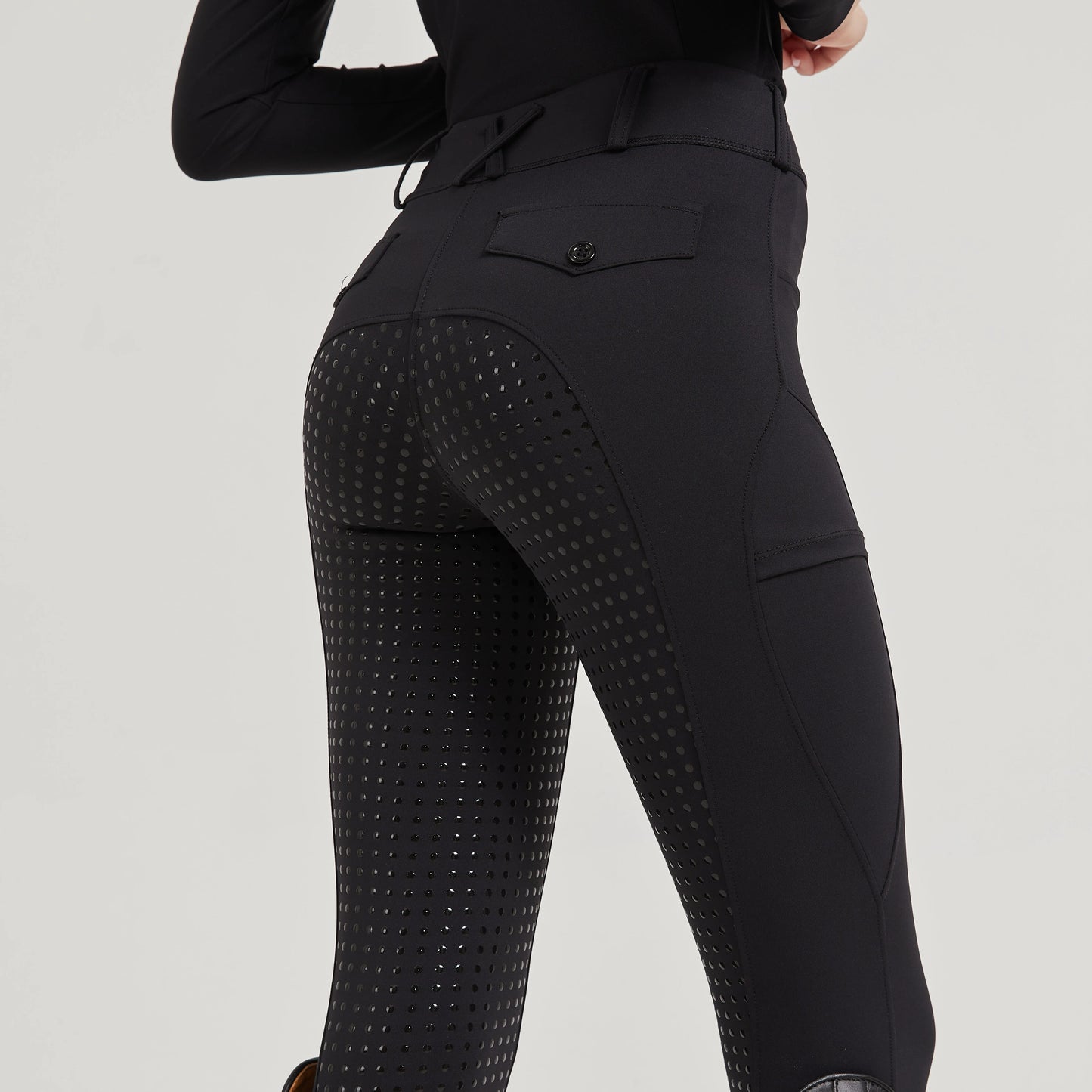 Professional equestrian pants full silicone quick-dry elastic tight equestrian sports pants anti-slip riding pants thick wear-re
