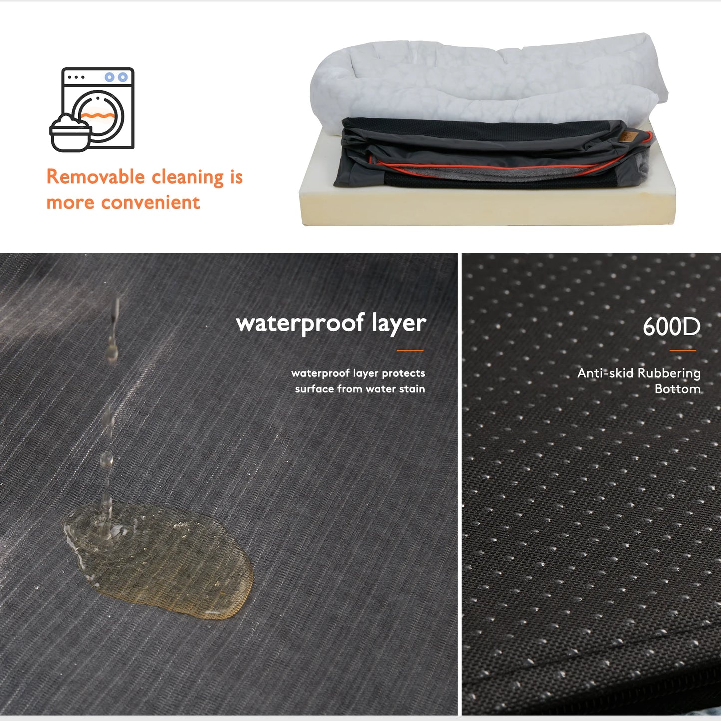 BINGOPAWCN Anti Allergy Dog Bed With Removable Waterproof Cover