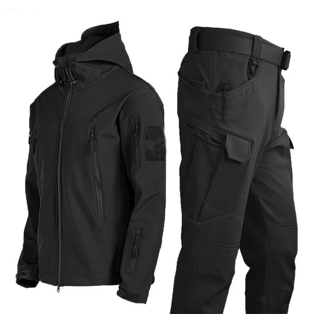 Mazerout Men Tactical Softshell Waterproof Fleece Jacket