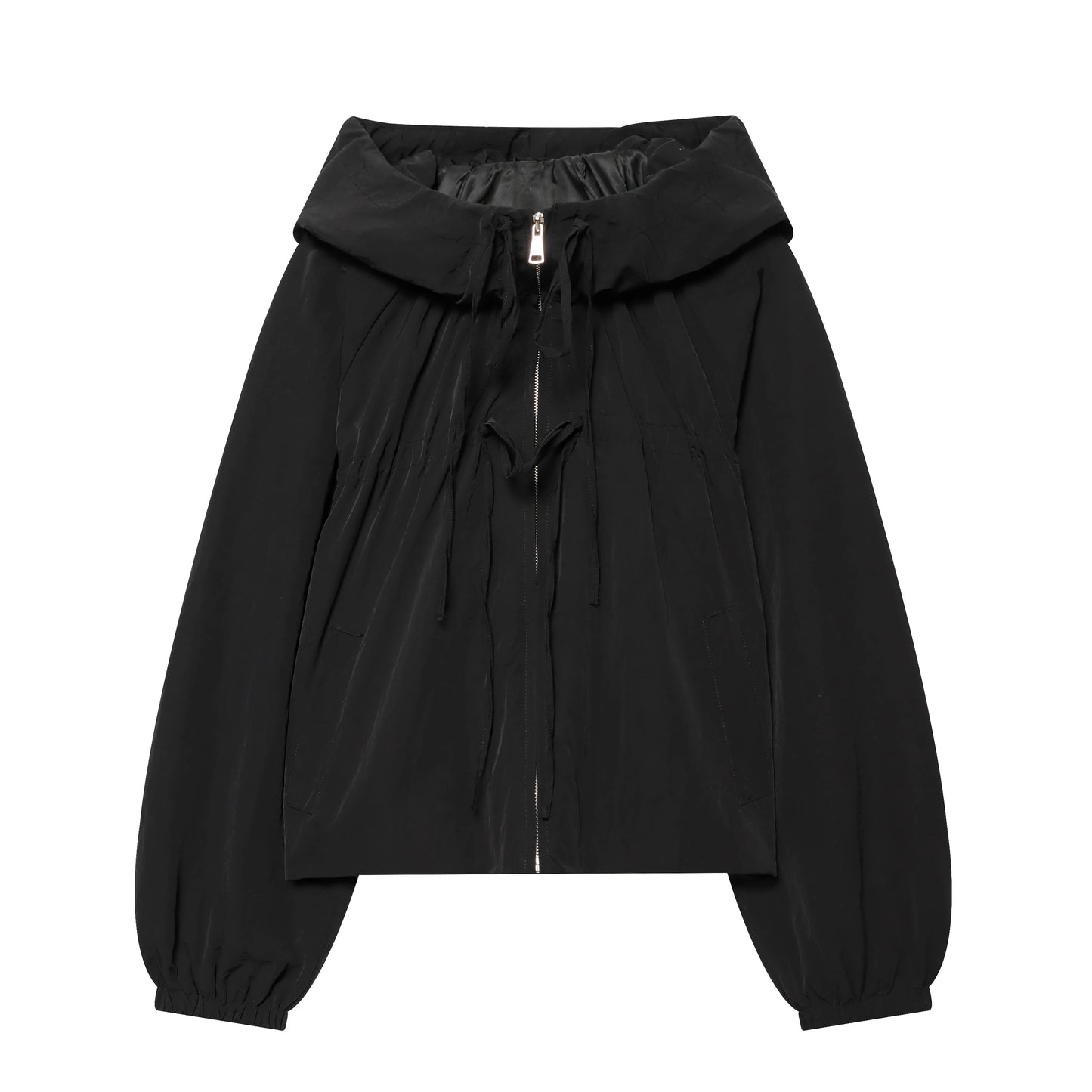 Guobioziy Women's Hooded Zipper Cardigan With Drawstring Detail