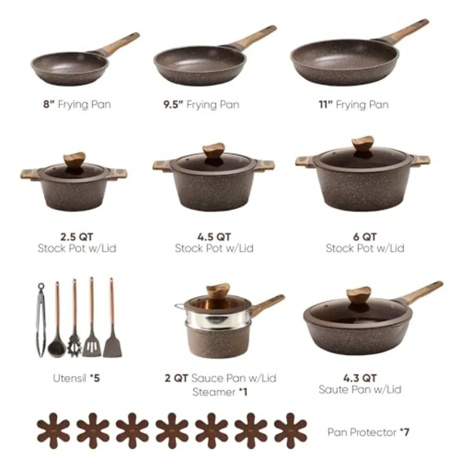 Nonstick Pots and Pans Set for Induction Cookware PFOA Free