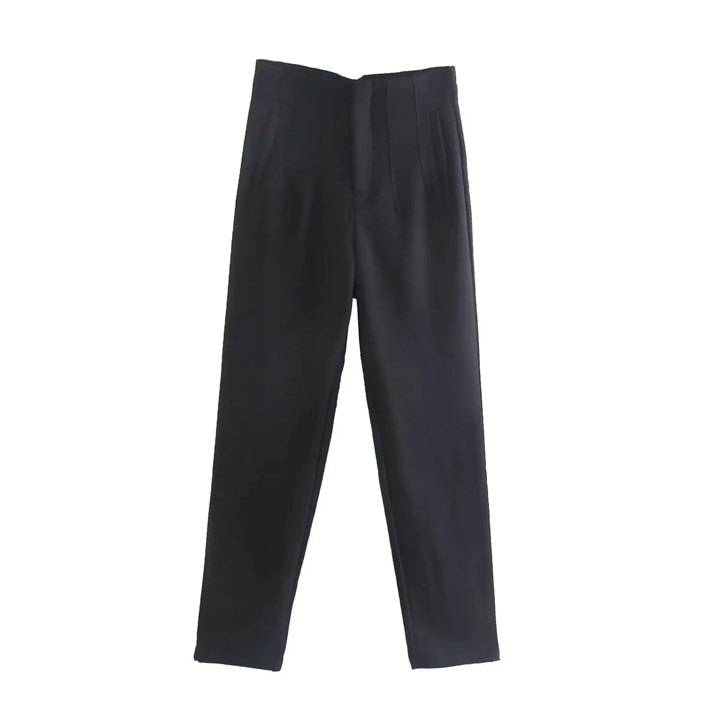 Others High Waist Casual Pants For Women Slim Fit Polyester