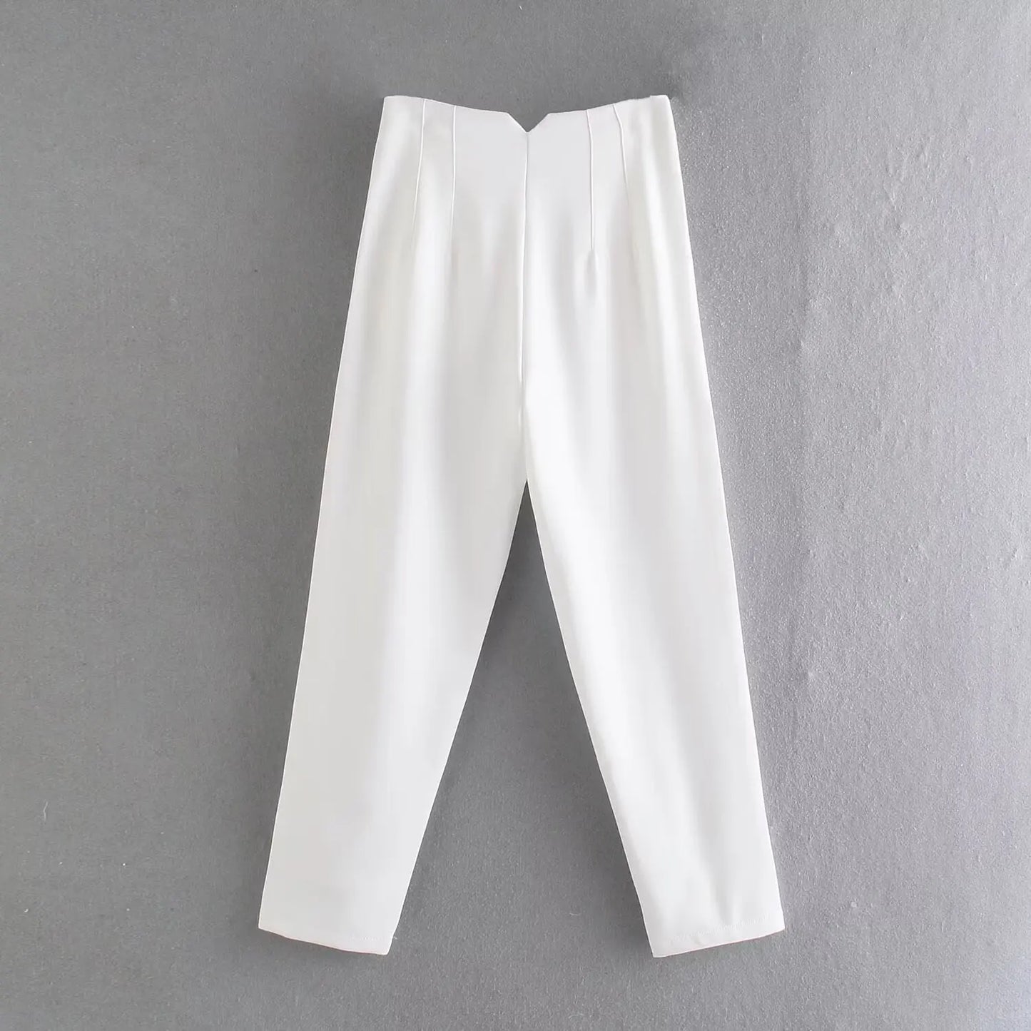 Others High Waist Casual Pants For Women Slim Fit Polyester