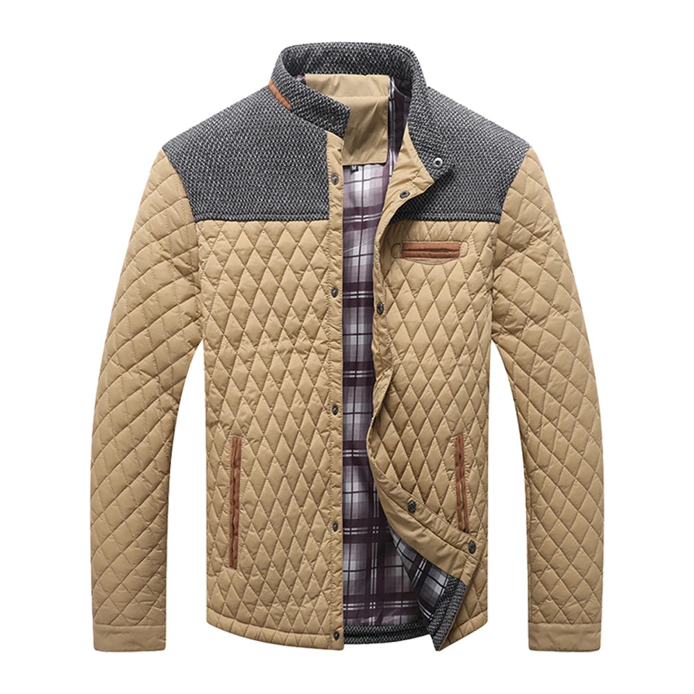 Men's Winter Bomber Jacket Quilted Waterproof Lightweight Business Casual Outerwear