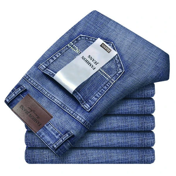 Men's Casual Straight Fit Stretch Denim Jeans For Everyday Work