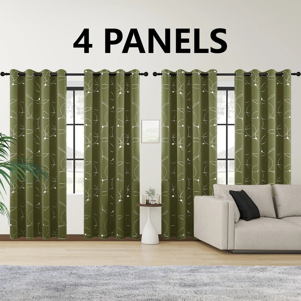 Circle And Dots Foil Thermal Insulated Curtains