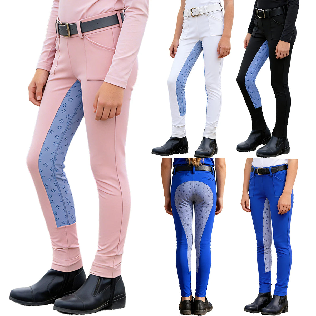 Freebily Girls Equestrian Riding Breeches Non Slip Horse Riding Leggings