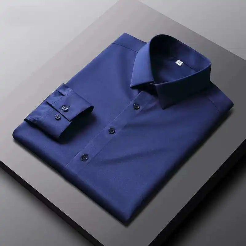 Men's Long Sleeve Non Iron Wrinkle Resistant Business Shirt