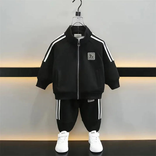 Kids Tracksuit Set Zipper Jacket And Pants Unisex Outfit