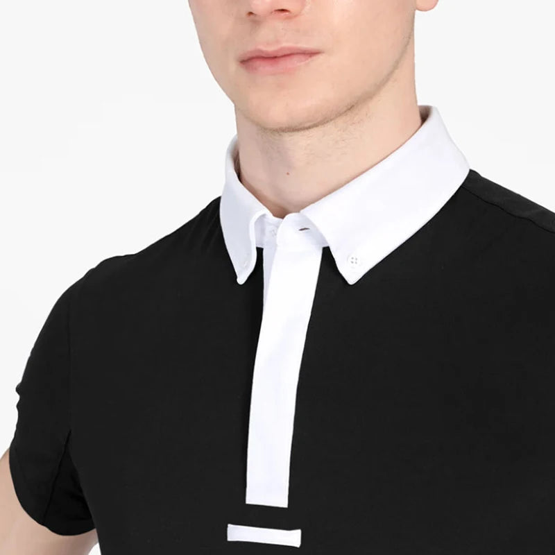 MXLLINA Mens Equestrian Short Sleeve T-Shirts Sports Horse Riding Tops Man Ridings Competition Blouse Equestrian Base Layer