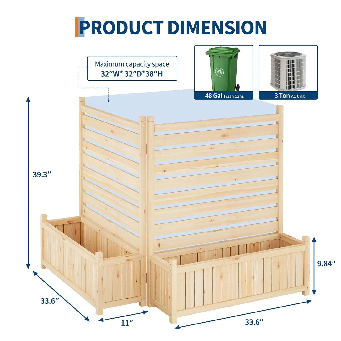 HiMISS Trellis Planter With Wooden Raised Bed For Outdoors