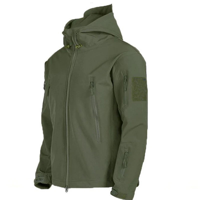 Mazerout Men Tactical Softshell Waterproof Fleece Jacket