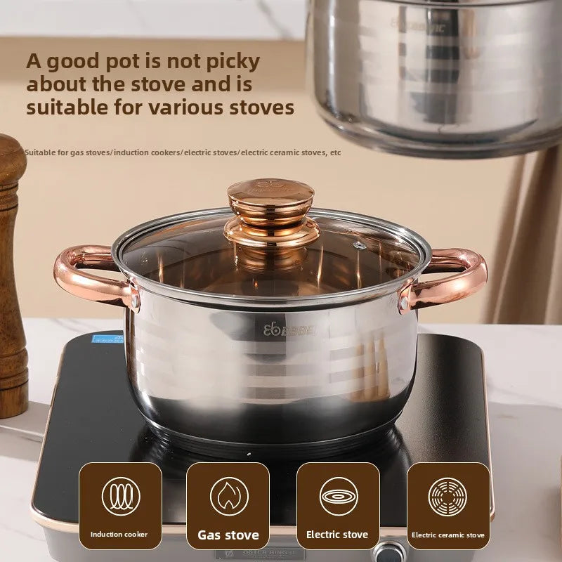 Stainless Steel Six Piece Milk Pot Set for Everyday Cooking