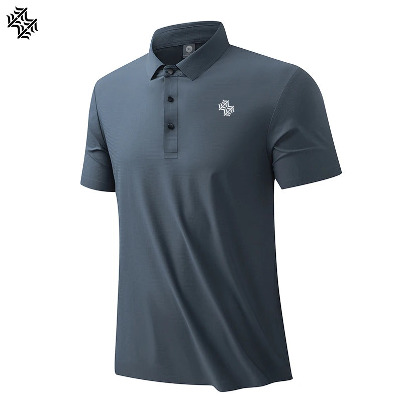 SENBWL Men's Seamless Outdoor Polo Shirt Sports Performance